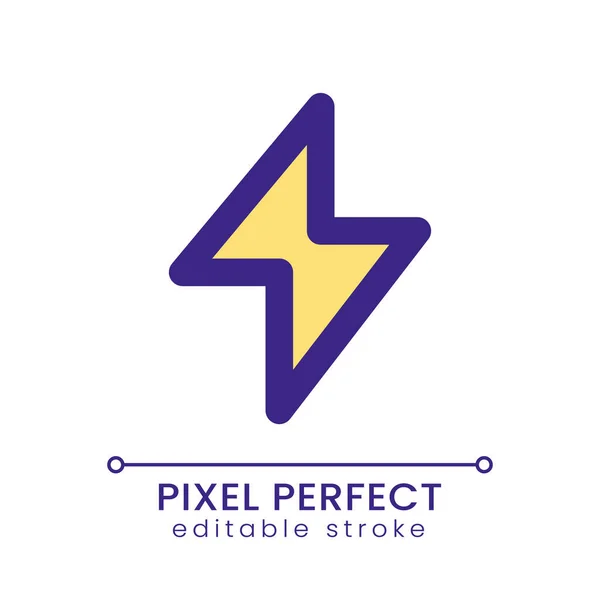 Rayo Píxel Perfecto Color Rgb Icono Velocidad Internet Últimas Noticias — Vector de stock