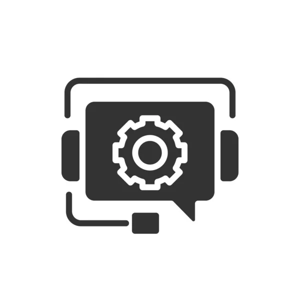Support Technique Icône Glyphe Noir Service Information Pour Les Clients — Image vectorielle
