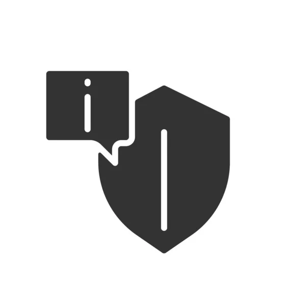 Zuverlässige Informationen Schwarzes Glyphen Symbol Datenschutzsicherheit Vertrauenswürdige Informationsquellen Cybersicherheit Silhouette — Stockvektor