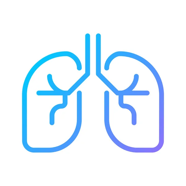 Nsan Ciğerleri Piksel Olarak Mükemmel Gradyan Vektör Ikonu Solunum Sistemi — Stok Vektör