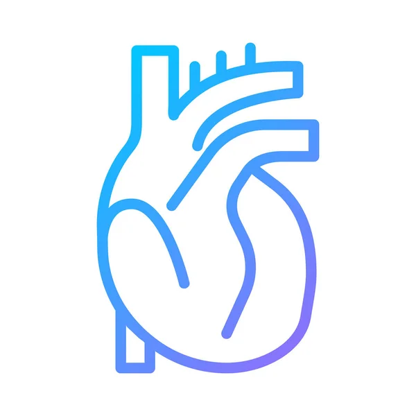 Пиксель Сердца Идеальная Иконка Линейного Вектора Градиента Орган Человеческого Тела — стоковый вектор