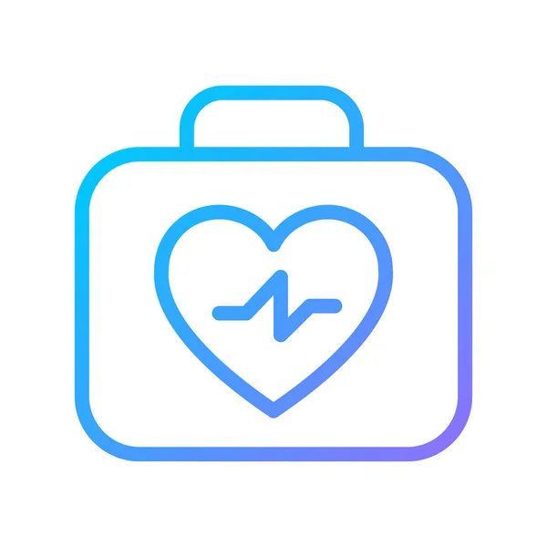 Resuscitation Medical Kit Pixel Perfect Gradient Linear Vector Icon Emergency — Stock Vector