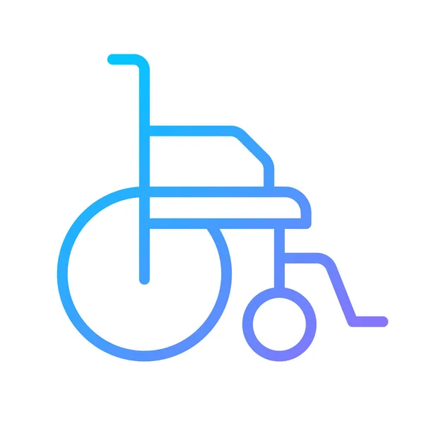 Rollstuhlpixel Perfektes Lineares Vektorsymbol Für Den Gradienten Medizinisches Transportgerät Rehabilitation — Stockvektor