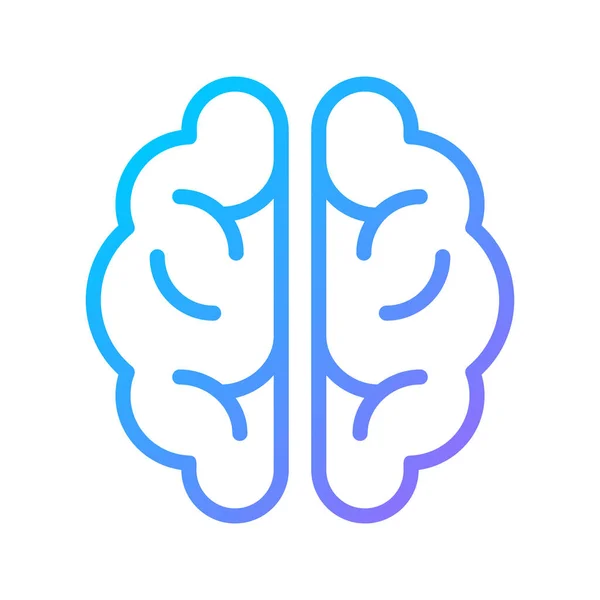 人間の脳ピクセル完璧なグラデーション線形ベクトルアイコン 中枢神経系だ 記憶と思考の制御器官 細い線の色のシンボル 現代風ピクトグラム ベクトル絶縁外形図面 — ストックベクタ