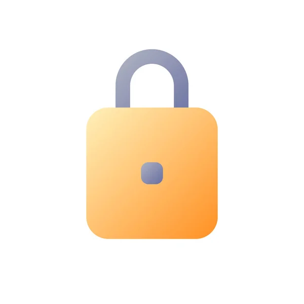 Candado Píxel Perfecto Gradiente Plano Color Icono Servicio Seguridad Cibernética — Vector de stock