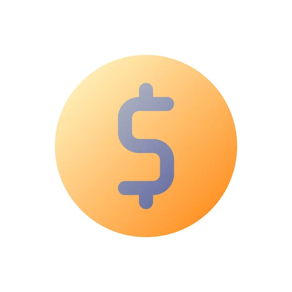 Münzpixel Perfekt Flachen Farbverlauf Symbol Sparkonto Online Banking Einfach Ausgefülltes — Stockvektor