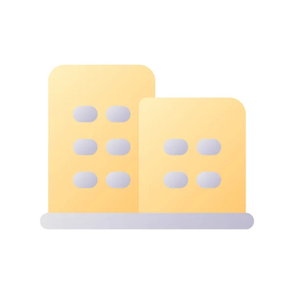 Ξενοδοχείο Pixel Τέλεια Επίπεδη Κλίση Δύο Χρωμάτων Εικονίδιο Παροχή Καταλύματος — Διανυσματικό Αρχείο