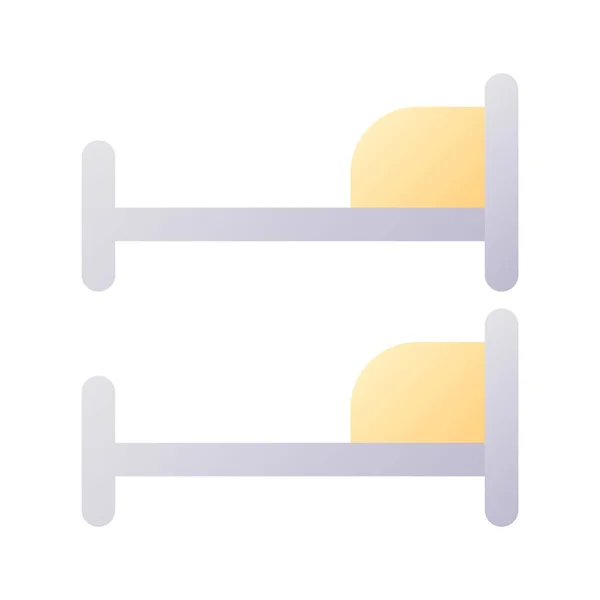 Etagenbett Pixel Perfekt Flachen Verlauf Zweifarbigen Symbol Kinderzimmer Anordnung Möbel — Stockvektor