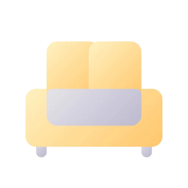 Софа Идеальная Плоская Двухцветная Икона Удобная Мебель Простая Заполненная Пиктограмма — стоковый вектор