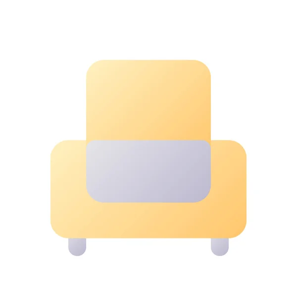 Sessel Pixel Perfekt Flachen Verlauf Zweifarbigen Symbol Hotelanordnung Motel Service — Stockvektor