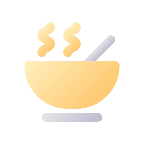 Abendessen Pixel Perfekt Flachen Verlauf Zweifarbigen Symbol Mahlzeit Inklusive Bezahlter — Stockvektor