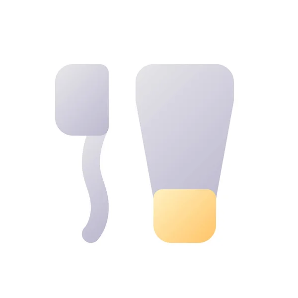 Higiene Bucal Pixel Perfeito Gradiente Plano Ícone Duas Cores Cuidados — Vetor de Stock