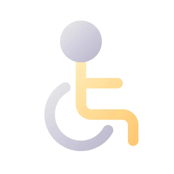 Disabilità Pixel Perfetto Gradiente Piatto Due Colori Icona Accessibilità Disabili — Vettoriale Stock