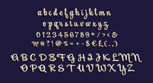 Odręcznie Napisany Nowoczesny Zestaw Alfabetu Scenariusza Wektorowa Typografia Dekoracyjna Dekoracyjny — Wektor stockowy