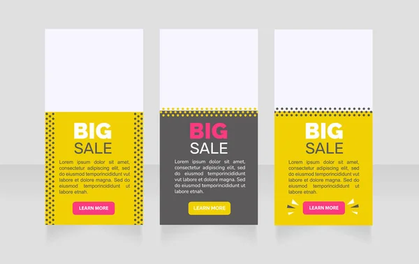 Big Sale Vertical Web Banner Design Template Vector Flyer Text — Stock Vector