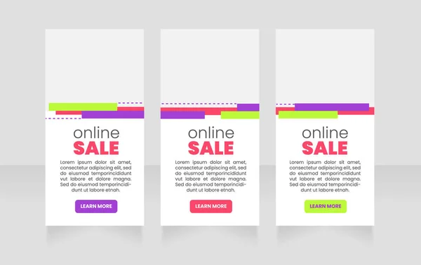 Online Sale Vertical Web Banner Design Template Vector Flyer Text — Stock Vector
