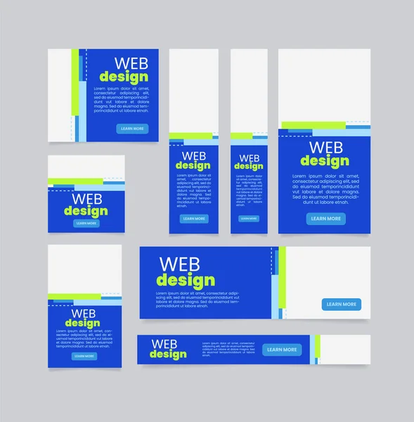Commerce Blue Web Banner Design Template Volantino Vettoriale Con Spazio — Vettoriale Stock