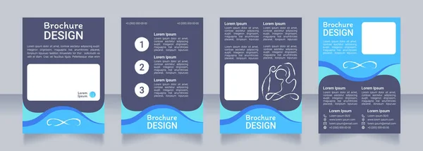 Zen Meditation Dark Blank Brochure Design Template Set Copy Space — Stock Vector