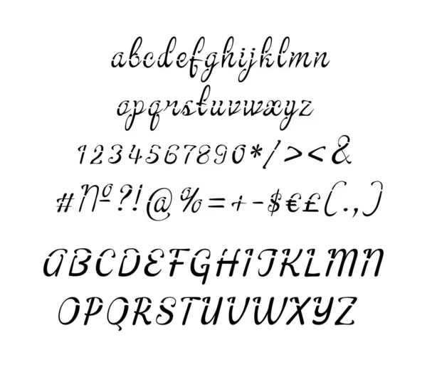 Ręcznie Pisany Zestaw Alfabetu Kursywie Wektorowa Typografia Dekoracyjna Dekoracyjny Styl — Wektor stockowy