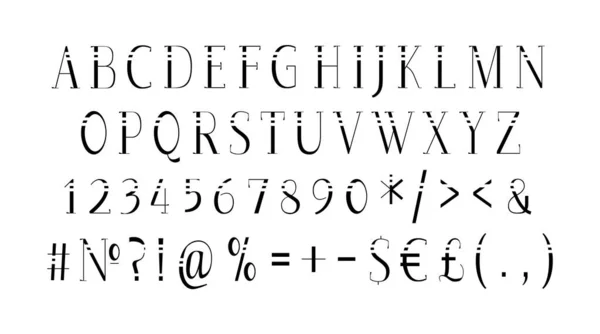 Set Alfabeto Classico Formale Stile Taglio Tipografia Decorativa Vettoriale Stile — Vettoriale Stock