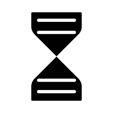 Kum saati simgesi. Kum saati. Zaman ölçüm aleti. Geri sayım cihazı. Kum saati. Yükleniyor. Beyaz uzayda siluet sembolü. Piktogram sağlammış. Vektör izole illüstrasyonu