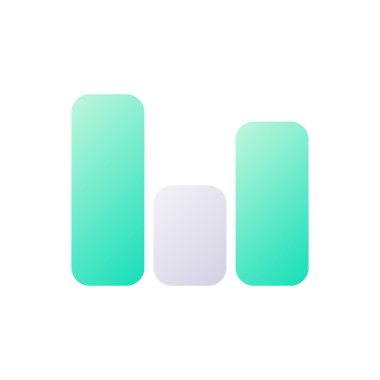 Sütun grafiği pikseli mükemmel düz gradyan iki renkli ui simgesi. İş analizleri devrede. Borsa. Basit bir piktogram. Arayüz, mobil uygulama için UX tasarımı. Vektör izole edilmiş RGB illüstrasyonu