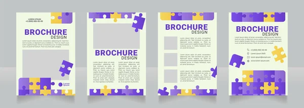 Het Oplossen Van Brainteaser Blanco Brochure Ontwerp Sjabloon Set Met — Stockvector