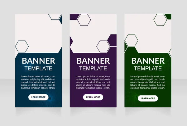 Colorful Geometric Industry Web Banner Design Template Vector Flyer Text — Vector de stock