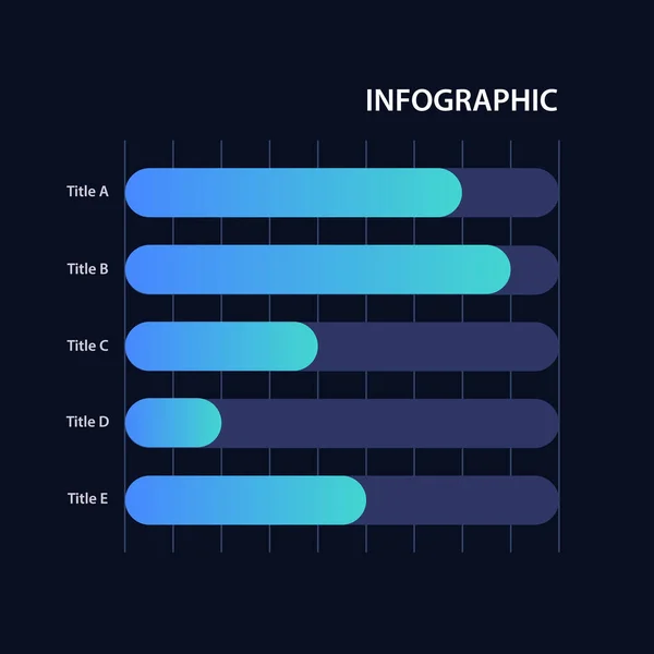 Business Poll Results Information Infographic Chart Design Template Dark Theme — ストックベクタ