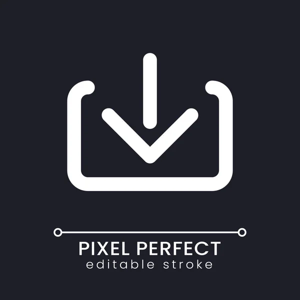 Stáhnout Pixel Perfektní Bílá Lineární Ikona Pro Tmavý Motiv Šíp — Stockový vektor