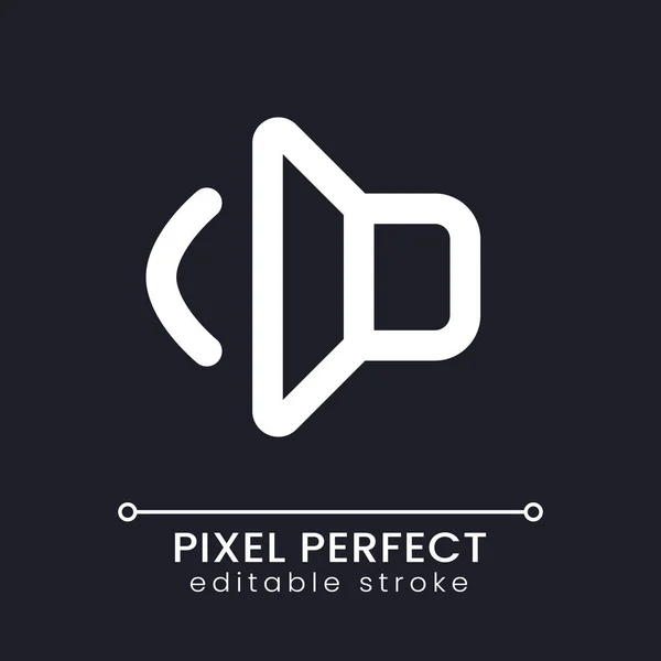Objem Pixel Perfektní Bílá Lineární Ikona Pro Tmavý Motiv Hlasitý — Stockový vektor