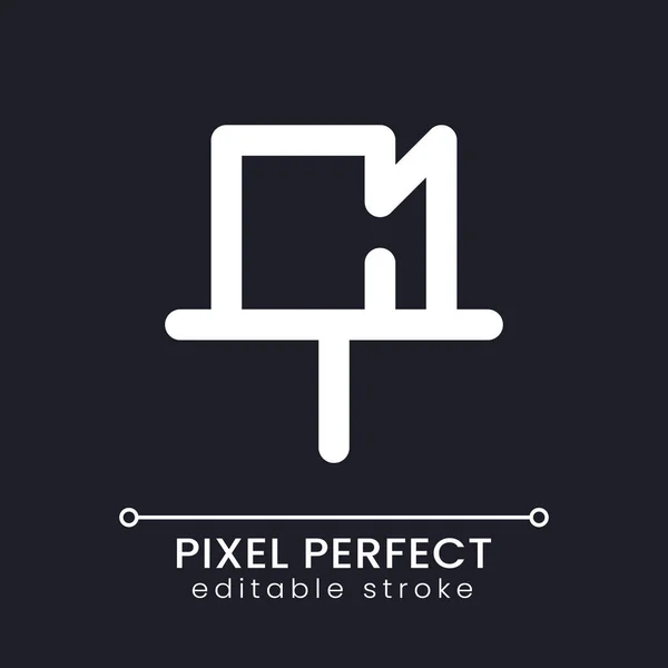 Připojená Zpráva Pixel Perfektní Bílá Lineární Ikona Pro Tmavý Motiv — Stockový vektor