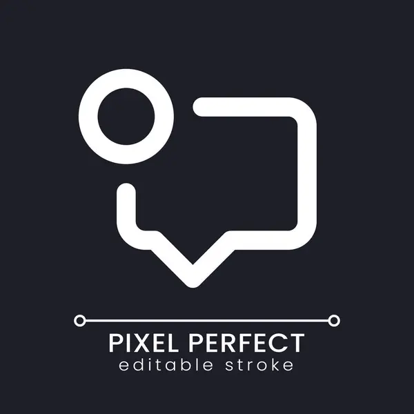 Nová Zpráva Pixel Perfektní Bílá Lineární Ikona Pro Tmavý Motiv — Stockový vektor