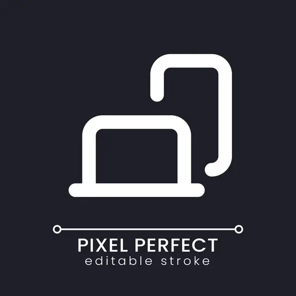 Zařízení Pixel Perfektní Bílá Lineární Ikona Pro Tmavý Motiv Připojené — Stockový vektor