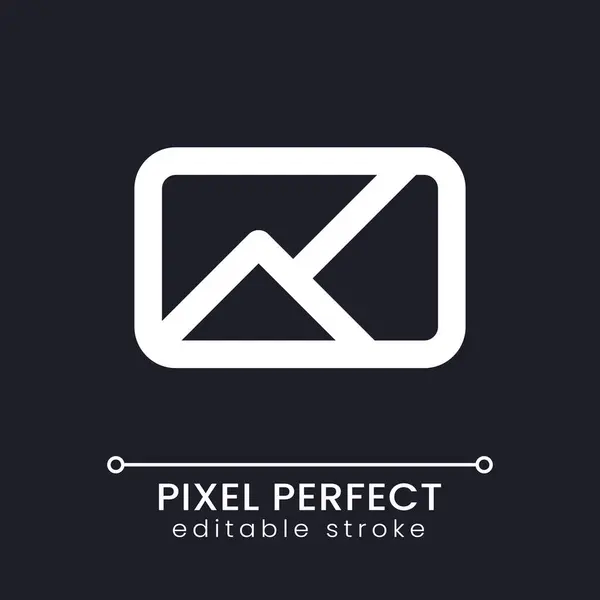 Obrázek Pixel Perfektní Bílá Lineární Ikona Pro Tmavý Motiv Vizuální — Stockový vektor