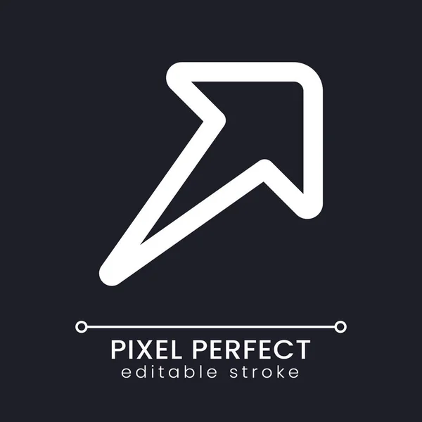 Poslat Zprávu Pixel Perfektní Bílá Lineární Ikona Pro Tmavý Motiv — Stockový vektor