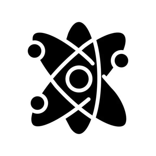 Structure Atome Icône Glyphe Noir Petite Particule Structure Moléculaire Organisation — Image vectorielle