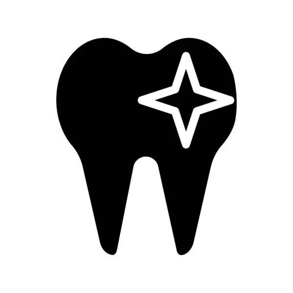 Zahnschwarzes Glyphen Symbol Zahnpflege Und Hygiene Zähneknirschen Gesunde Backenzähne Zahnmedizin — Stockvektor