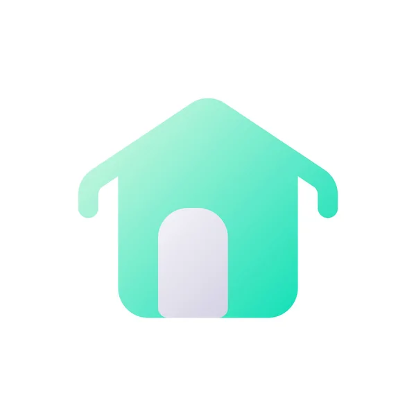 Haus Pixel Perfekte Flache Farbverlauf Zwei Farb Symbol Startseite App — Stockvektor