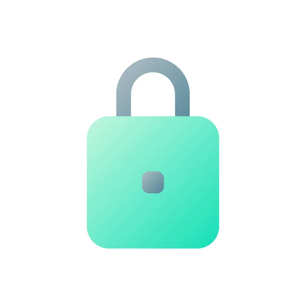 Candado Píxel Perfecto Gradiente Plano Icono Bicolor Servicio Seguridad Cibernética — Vector de stock