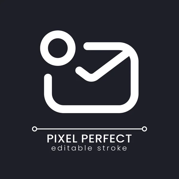 Písmeno Oznámení Pixel Perfektní Bílá Lineární Ikona Pro Tmavý Motiv — Stockový vektor