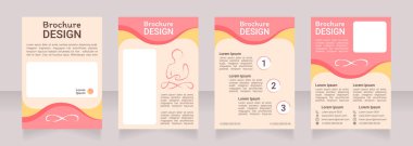 Yoga ve meditasyon stüdyosu boş broşür tasarımı. Metin için kopyalama alanı ile şablon ayarlandı. Önceden hazırlanmış şirket raporları koleksiyonu. Düzenlenebilir 4 sayfa. Roboto Light, Medium, Itim Düzenli yazı tipleri