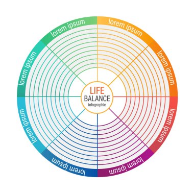 Yaşam dengesi vektör tasarımı öğesi üzerinde çalış. Boş kopya alanı olan soyut özelleştirilebilir bilgi simgesi. Öğretici grafikler için düzenlenebilir şekil. Görsel veri sunum bileşeni