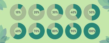 Eco programs vector design elements set. ?customizable diagrams for statistical infographic. Editable piecharts for instructional graphics. Visual data presentation components. Montserrat font used