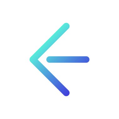 Piksel mükemmel gradyan ui simgesini geri al. Web sitesi ve uygulama navigasyonu. Önceki adım. Satır rengi kullanıcı arayüzü sembolü. Modern tarz pictogram. Vektör izole edilmiş taslak çizimi