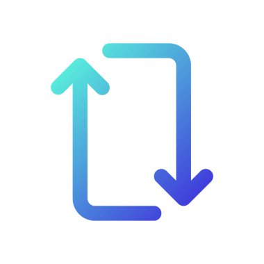 Piksel mükemmel gradyan ui simgesini tekrarla. Kurye uygulamasını güncelle. Multimedya dosyasının tekrarı. Satır rengi kullanıcı arayüzü sembolü. Modern tarz pictogram. Vektör izole edilmiş taslak çizimi