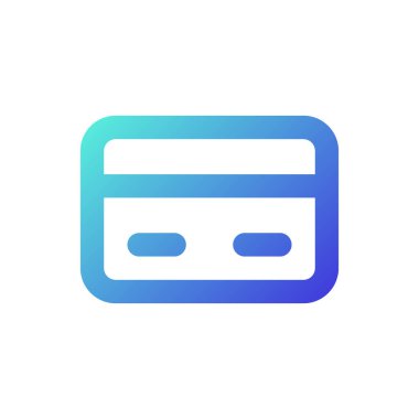 Ödeme kartı pikseli mükemmel gradyan ui simgesi. Ödeme yöntemi. İnternetten alışveriş. Kredi kartıyla. Satır rengi kullanıcı arayüzü sembolü. Modern tarz pictogram. Vektör izole edilmiş taslak çizimi