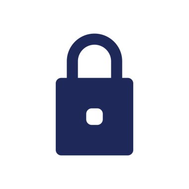 Asma kilit siyah glyph ui simgesi. Siber güvenlik. Veriye kapalı erişim. Kullanıcı arayüzü tasarımı. Beyaz uzayda siluet sembolü. Ağ ve cep telefonu için sağlam bir resim. İzole vektör illüstrasyonu