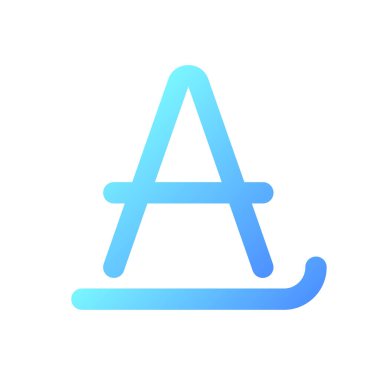 Metin biçimlendirme piksel mükemmel gradyan ui simgesi. Dijital harf. Mobil uygulama seçeneği. Satır rengi kullanıcı arayüzü sembolü. Modern tarz pictogram. Vektör izole edilmiş taslak çizimi