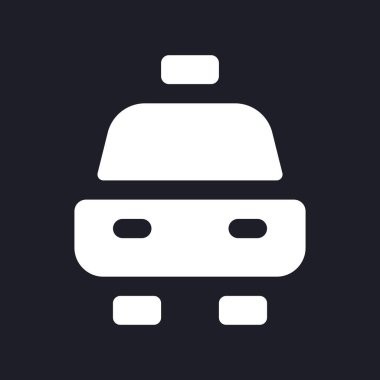 Karanlık mod glyph ui simgesini aktar. Ulaşım otel tarafından sağlandı. Kullanıcı arayüzü tasarımı. Siyah uzayda beyaz siluet sembolü. Ağ ve cep telefonu için sağlam bir resim. Vektör izole illüstrasyonu